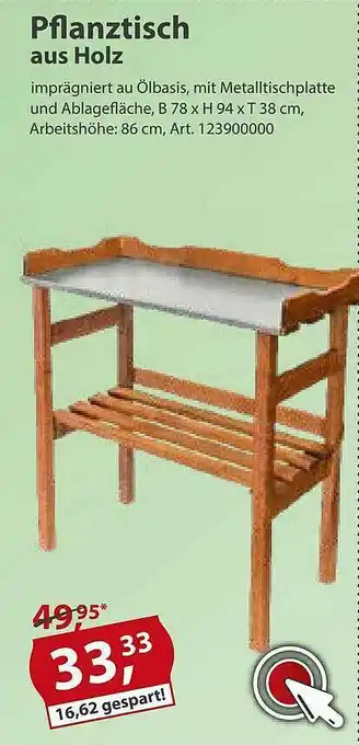Sonderpreis Baumarkt Pflanztisch Aus Holz Angebot