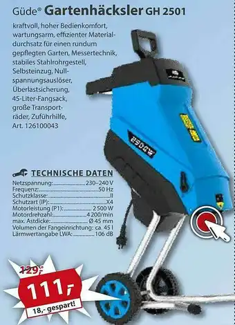 Sonderpreis Baumarkt Güde Gartenhäcksler Gh2501 Angebot