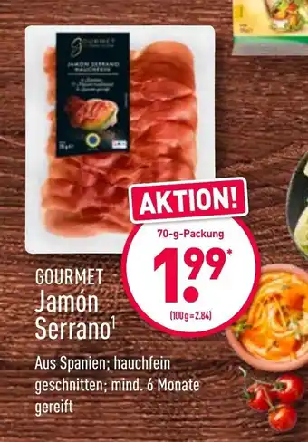 Aldi Nord Gourmet Jamón Serrano 70g Angebot