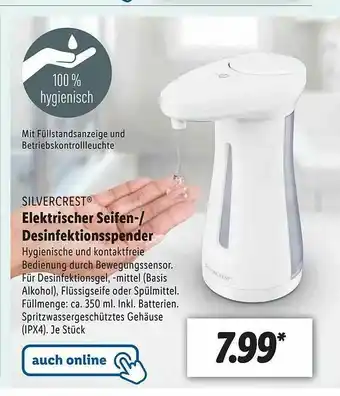 Lidl Silvercrest Elektrischer Seifen- Oder Desinfektionsspender Angebot