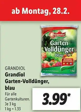 Lidl Grandiol Garten-volldünger, Blau Angebot