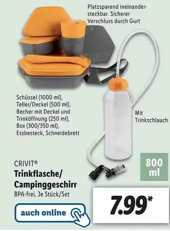 Lidl Crivit Trinkflasche Oder Campinggeschirr Angebot