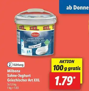 Lidl Milbona Sahne-joghurt Griechischer Art XXL Angebot