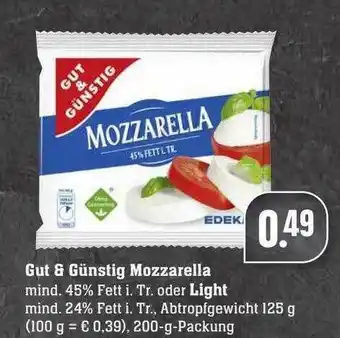 Scheck-in-Center Gut & Günstig Mozzarella Oder Light Angebot