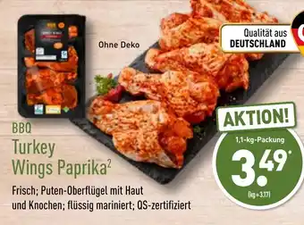 Aldi Nord BBQ Turkey Wings Paprika 1,1kg Angebot