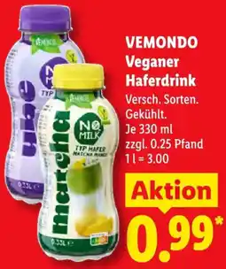 Lidl VEMONDO Veganer Haferdrink Angebot