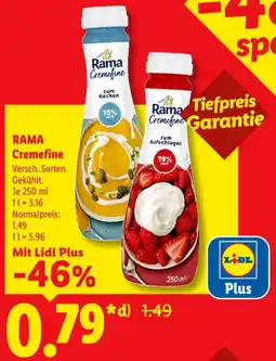 Lidl RAMA Cremefine Angebot