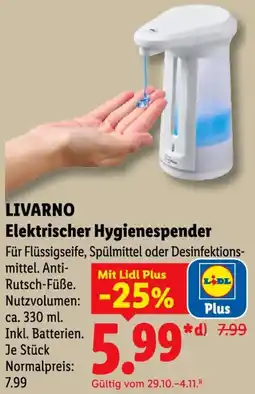 Lidl LIVARNO Elektrischer Hygienespender Angebot