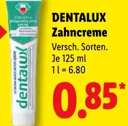Lidl DENTALUX Zahncreme Angebot