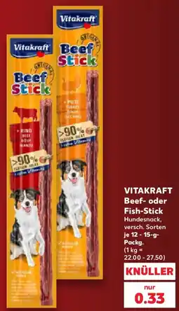 Kaufland Vitakraft Beef- oder Fish-Stick Angebot