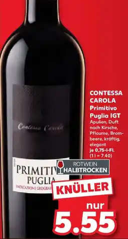 Kaufland CONTESSA CAROLA Primitivo Puglia IGT Angebot
