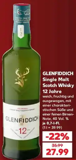 Kaufland GLENFIDDICH Single Malt Scotch Whisky 12 Jahre Angebot