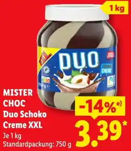 Lidl MISTER CHOC Duo Schoko Creme XXL Angebot