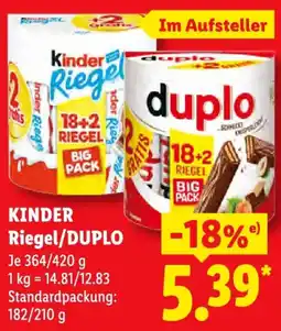 Lidl Kinder Riegel/DUPLO Angebot