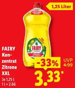 Lidl FAIRY Konzentrat Zitrone XXL Angebot