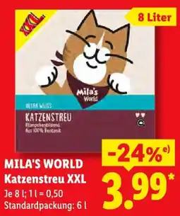 Lidl MILA'S WORLD Katzenstreu XXL Angebot