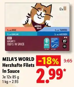 Lidl MILA'S WORLD Herzhafter Filets in Sauce Angebot