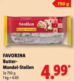Lidl FAVORINA Butter Mandel-Stollen Angebot