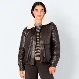 NKD Damen-Jacke aus Kunstleder mit Sherpa-Kragen Angebot