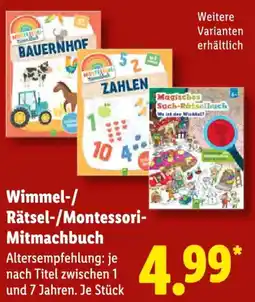 Lidl Wimmel-/Rätsel-/Montessori-Mitmachbuch Angebot