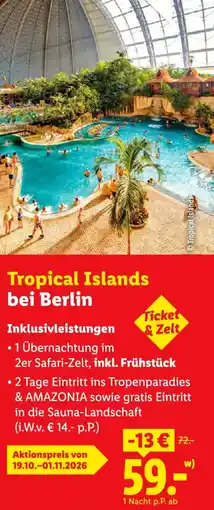 Lidl Tropical Islands bei Berlin Angebot