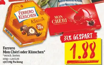 NP Discount Ferrero Mon Chéri oder Küsschen 157/178g Packung Angebot