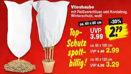 Repo Markt Vlieshaube mit Reißverschluss und Kordelzug, Winterschutz, weiß Angebot