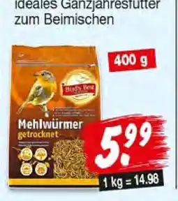Repo Markt Bird's Best Mehlwürmer getrocknet Angebot
