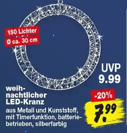 Repo Markt weihnachtlicher LED-Kranz Angebot