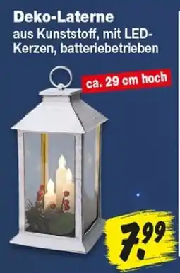Repo Markt Deko-Laterne aus Kunststoff, mit LED-Kerzen, batteriebetrieben Angebot