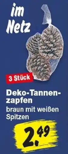 Repo Markt Deko-Tannenzapfen braun mit weißen Spitzen Angebot
