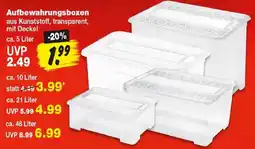 Repo Markt Ausbewahrungsboxen aus Kunststoff, transparent, mit Deckel Angebot