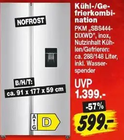 Repo Markt Kühl-/Gefrierkombination PKM „SBS444-DIXWD“ Angebot