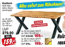 Repo Markt Esstisch MDF Wild-eiche, Baum-kantenoptik Angebot