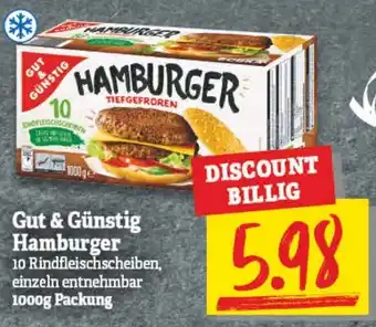 NP Discount Gut & Günstig Hamburger 1000g Packung Angebot