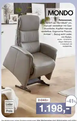 Möbel Inhofer MONDO Relaxsessel Angebot