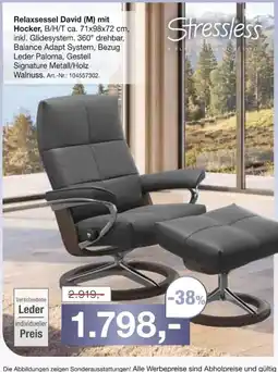 Möbel Inhofer Stressless Relaxsessel David (M) mit Hocker Angebot