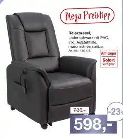 Möbel Inhofer Relaxsessel, Leder schwarz mit PVC Angebot
