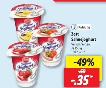 Lidl Zott Sahnejoghurt 150 g Angebot