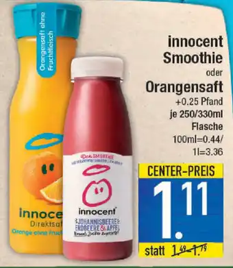 E-Center Innocent Smoothie oder Orangensaft 250/330ml Flasche Angebot