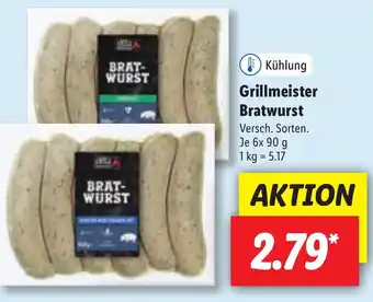 Lidl Grillmeister Bratwurst 6x90g Angebot