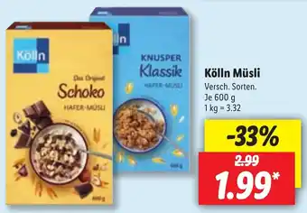 Lidl Kölln Müsli 600 g Angebot