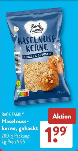 Aldi Süd Back Family Haselnusskerne, gehackt Angebot