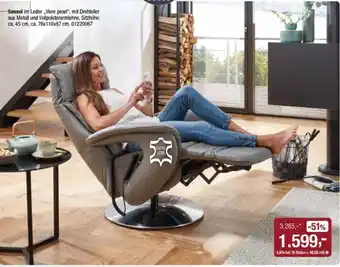 Sessel im Leder „Vivre pearl“