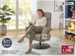 Opti Wohnwelt Relaxsessel im Leder Vivre alu, Sternfuß in Metall schwarz Angebot