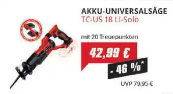 E-Center Einhell Akku Universalsäge TC-US 18 Li Solo Angebot