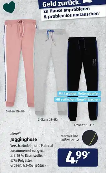 Aldi Süd Alive Jogginghose Angebot