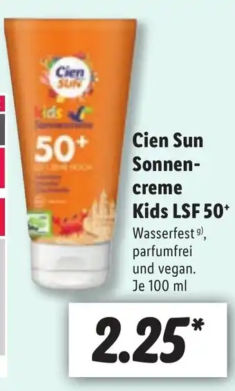 Lidl Cien Sun Sonnencreme Kids LSF 50 Angebot