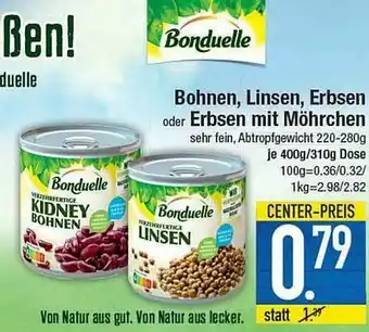 E-Center Bohnen, Linsen, Erbsen Oder Erbsen Mit Möhrchen Angebot