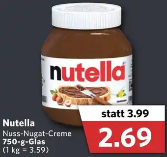 Combi Nutella Nuss Nugat Creme 750g Glas Angebot